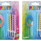 Párty svíčka číslo 0 s 4 svíčkami