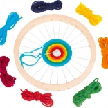 Dřevěný kulatý tkalcovský stav Goki