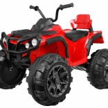 Dětská čtyřkolka na baterii červená s EVA koly a LED světly