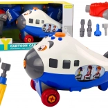 Kreslené letadlo k montáži DIY – modré