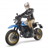 Bworld motocykl Scrambler DUCATI Cafe Racer s jezdcem