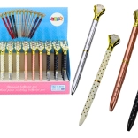 Kuličkové pero s diamantem, puntíkované, modrý inkoust 0,7 mm (mix barev)