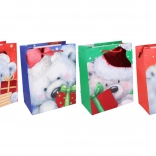 dárková taška vánoční m 26 × 32 × 10 cm