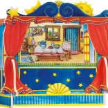 Stolní divadélko pro maňásky z lakovaného dřeva