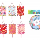 Lampion válec 16 cm s Květinovým vzorem