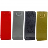 Dárková taška na láhev s reliéfními nápisy 35 × 12 × 9 cm