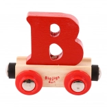 Dřevěný vagónek s písmenem B – BIGJIGS RAIL