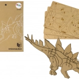 dřevěné 3D puzzle stegosaurus – vzdělávací skládačka, 41 dílků