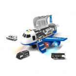 Policejní letadlo s nákladním prostorem a 3 autíčka