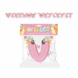 Papírová girlanda Všechno nejlepší – růžová