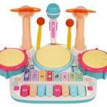 Interaktivní hudební set pro děti – bicí s pianem a mikrofonem