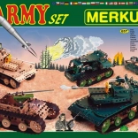 Stavebnice Merkur Army set 674 ks, dvouvrstvá krabice 36 × 27 × 5,5 cm