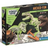 Clementoni Science & Play ArcheoFun: T‑Rex a Triceratops – vykopávací sada se svítícími kostrami