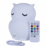 Silikonová noční lampička s dálkovým ovládáním Sovička MESMED