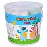 Barevné chodníkové křídy v kyblíku, 15 ks