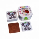 Pexeso pro děti Zvířátka v plechové krabičce