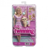 Barbie dvojitý kostým s mašlí – panenka s pejskem