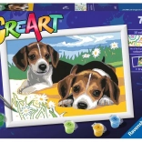 Malování podle čísel: Štěňata Jack Russella