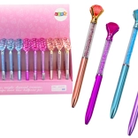 Kuličkové pero s diamantem, modrá náplň 0,7 mm, mix barev