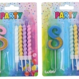Párty svíčka číslo 8 s 4 svíčkami