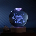 křišťálová lampa koule love 10 cm 1,5 w