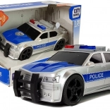 policejní auto 1:20 s frikčním pohonem, světly a zvuky – stříbrné nebo černé