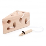 Dřevěný provlékací sýr s myškou – Small Foot