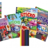 Dětské omalovánky a aktivity s autíčkem a pastelkami