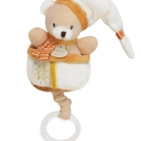 Doudou plyšová hudební hračka medvídek 20 cm pro miminka