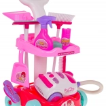 Dětská úklidová sada s interaktivním vysavačem a vozíkem