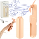 Mini skládací stolní větrák s USB růžový