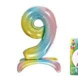 Balónek číslo 9 duha 80 cm
