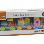 Dřevěný stohovací vláček pro děti 18m+