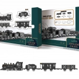 Kouřící vlaková souprava s efekty a stavitelnou tratí 135 × 75 cm