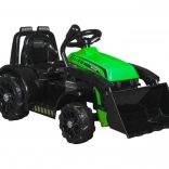 Elektrický dětský traktor s nakladačem a klaksonem – zelený