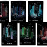 Školní sešit A4 Premium Metallic s motivem měst