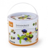 Dřevěná stavebnice konstruktér v kyblíku, 48 dílků (3+)