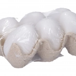 Dekorační bílé plastové vajíčko 6 cm, 6 ks