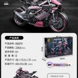 Stavebnice růžový závodní motocykl 2066 dílků 1:5