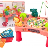 Stolní hra lovení rybiček – růžový stoleček pro děti