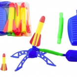 Pěnová raketová střelnice s pumpičkou – modrá zahradní sada