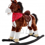 Houpací plyšový koník pro děti s interaktivními funkcemi, tmavě hnědý
