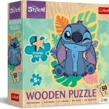 Dřevěné puzzle s 50 dílky Lilo & Stitch