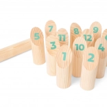 Finská kolíková hra Mölkky – dřevěná venkovní rodinná hra