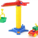 dětský věžový jeřáb s autíčkem a figurkami