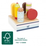 Dřevěná nanuková sada fresh – stojan se 6 zmrzlinami