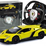 Dálkově ovládané Lamborghini Veneno Yellow 2.4G dálkové ovládání volantu Zvuková světla