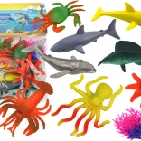 Sada figurek mořských zvířat s rostlinami – 8 ks