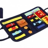 Edukační motorická deska z plsti s zipy, knoflíky a přezkami 24 × 27 × 4 cm