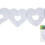Girlanda bílá srdce 3 m